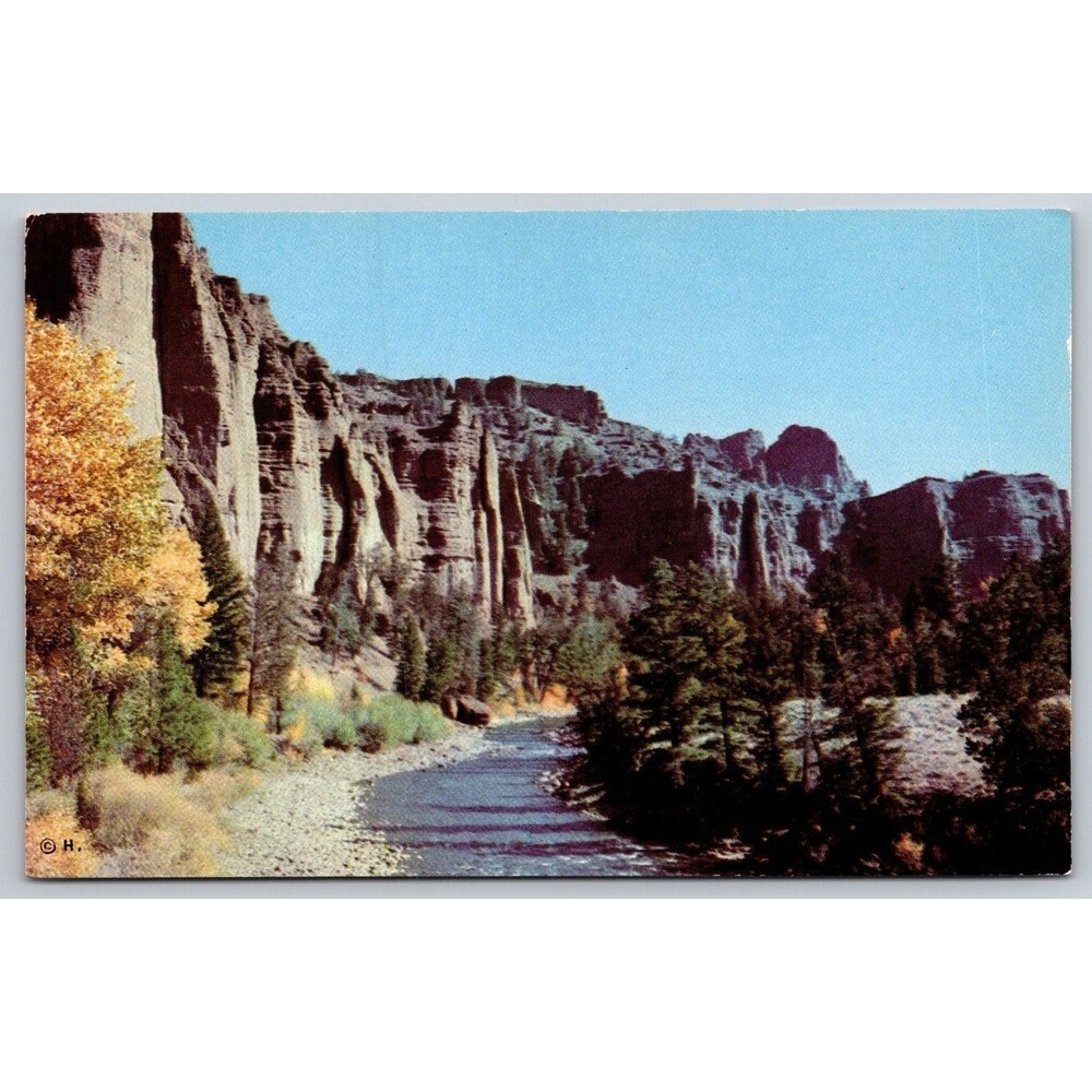 Vintage Postcard Shoshone River & Palisades Yellowstone Cody WY Haynes Studios